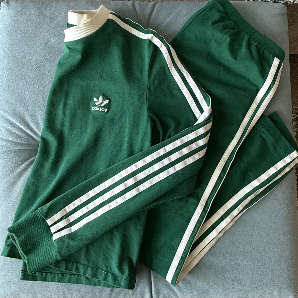 Adidas Green Set with White Stripes